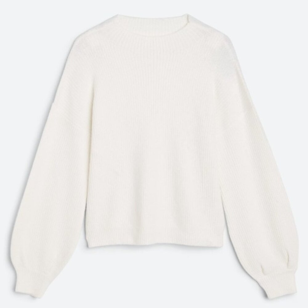 PINQUE Women’s Aliza Mock Neck Sweater Cream XL